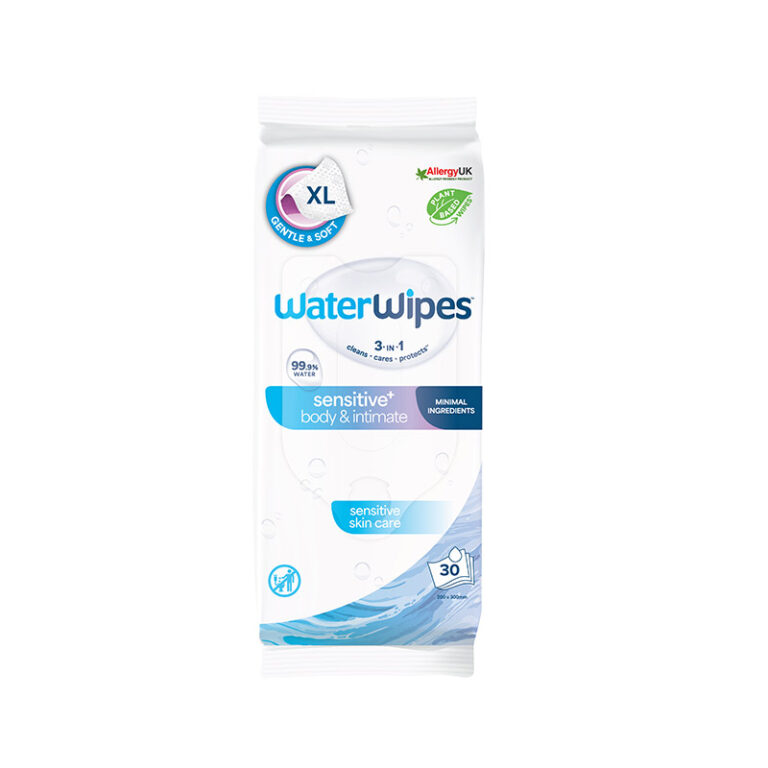 WaterWipes 3 in 1 Sensitive+ Body & Intimate Care XL 30 Wipes