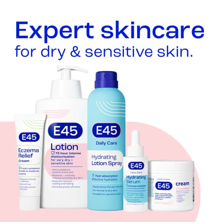 E45 expert skincare products for dry and sensitive skin